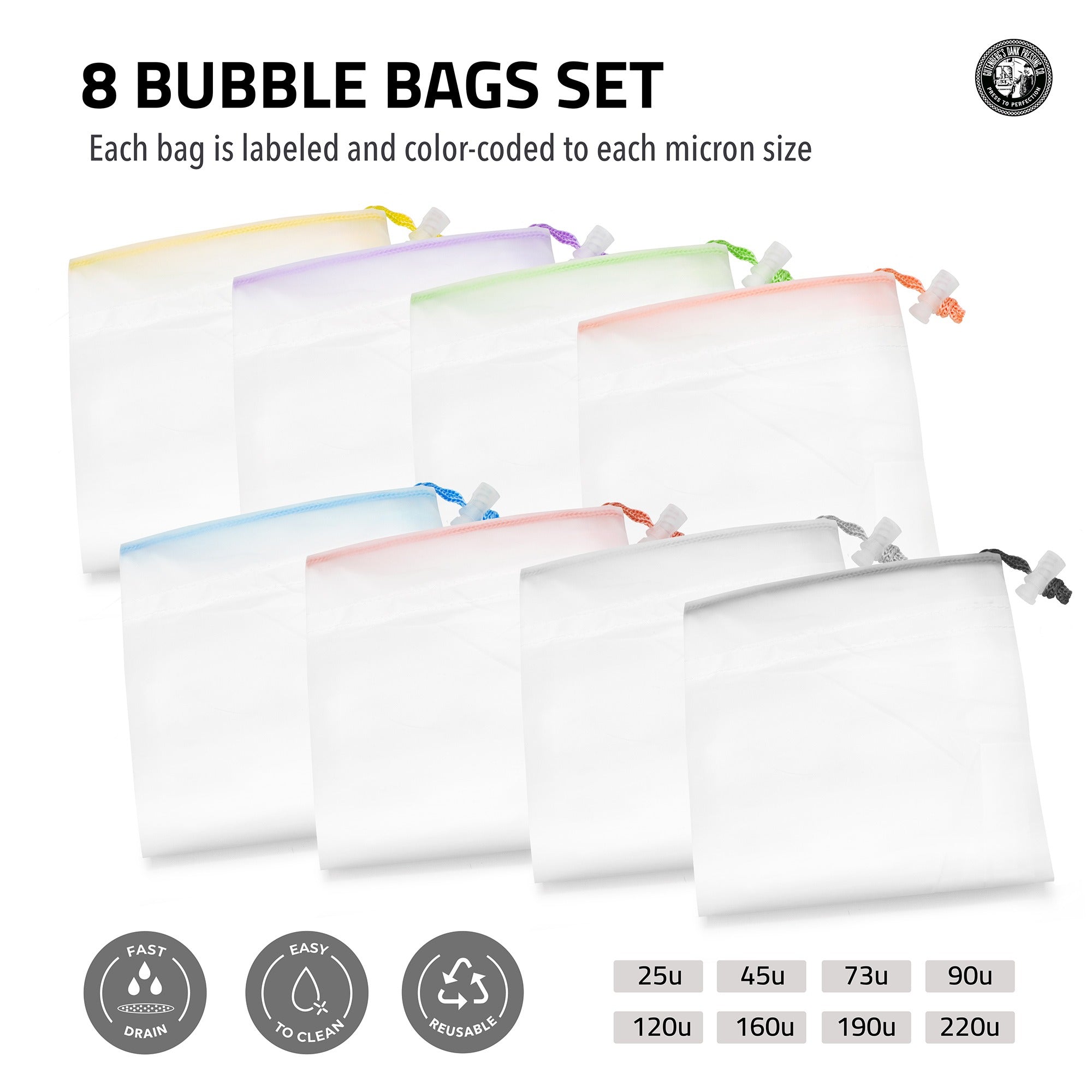 10 Gallon All Mesh Bubble Bags 8 Set