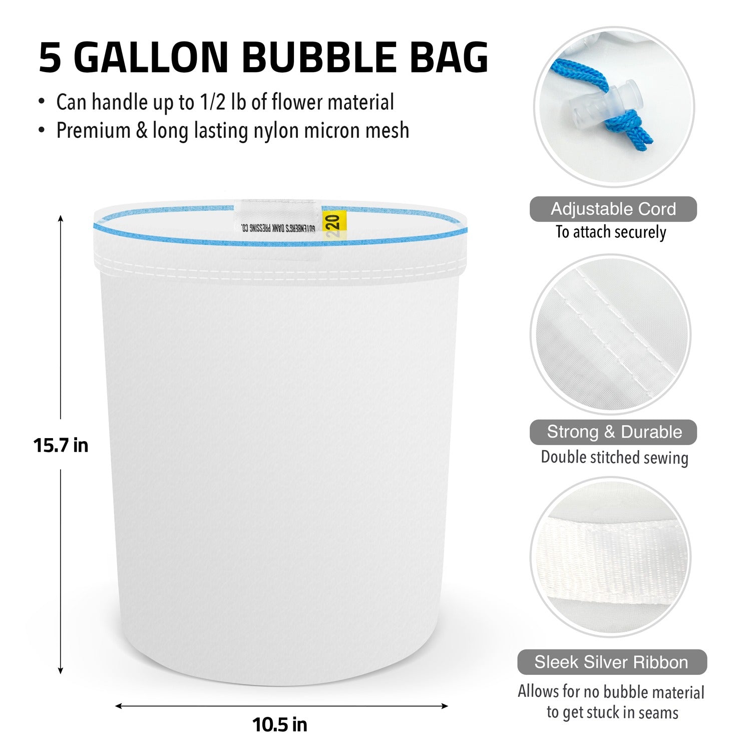 Bubble Bags 5 Gallon Zipper Bags Bubble Hash Bags Herbal Extractor