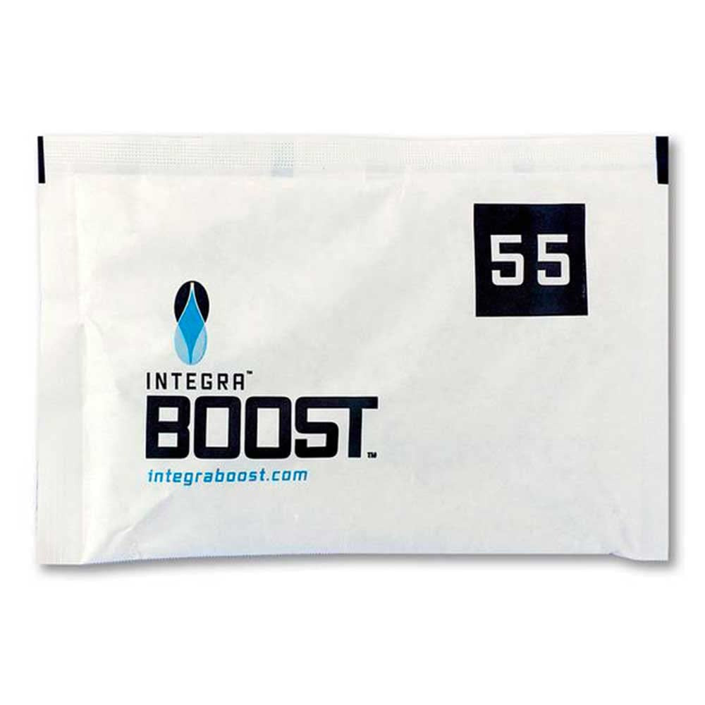 Integra Boost 55% humidity control packet with logo and website.