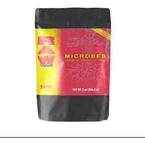 Black pouch with yellow and red design, labeled "RAW MICROBES".