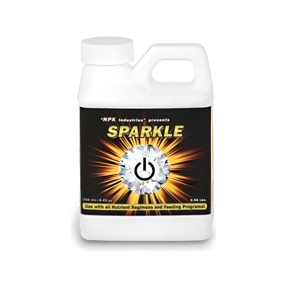 NPK Industries Sparkle nutrient bottle with diamond and power symbol graphic.