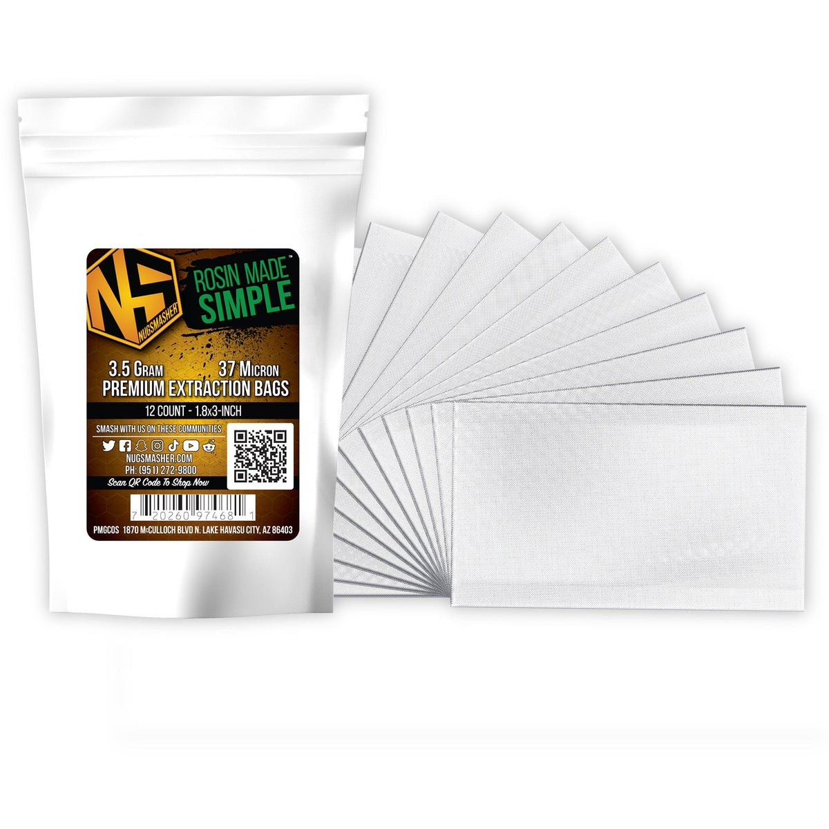 NugSmasher Nugsmasher 3.5 Gram Rosin Press Extraction Bag Kit