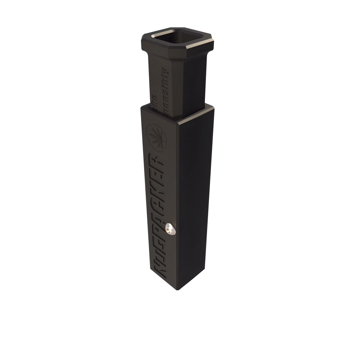 Black NUGPACKER JR pre-roll cone loader and packer tool.