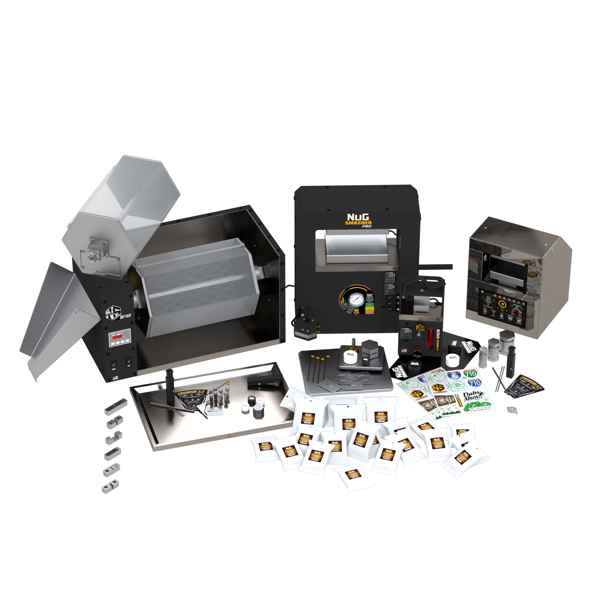 NugSmasher Pro 20 Ton Rosin Press Extractor Choice Master Bundle