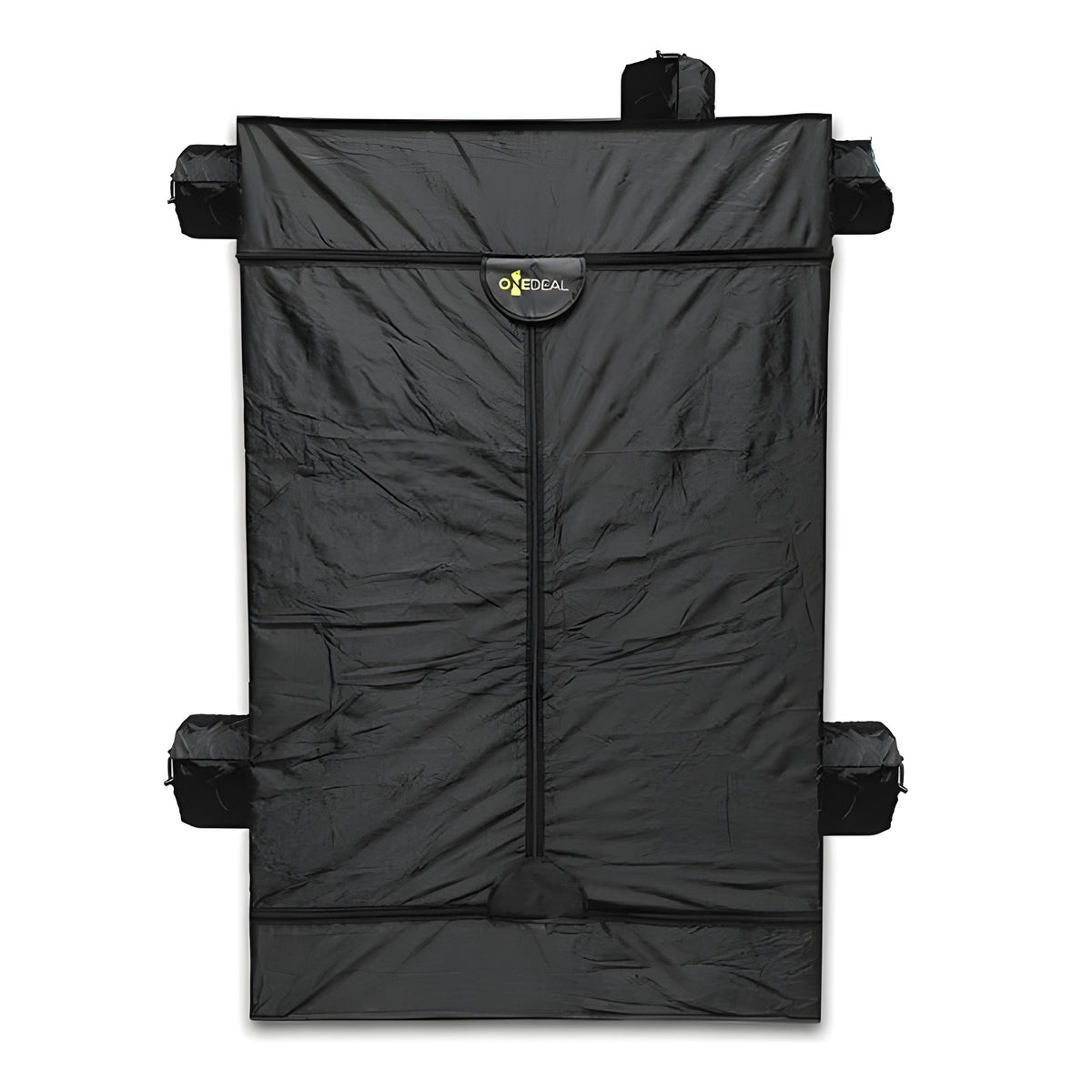 A black grow tent with multiple vents and the "onedeal" logo.