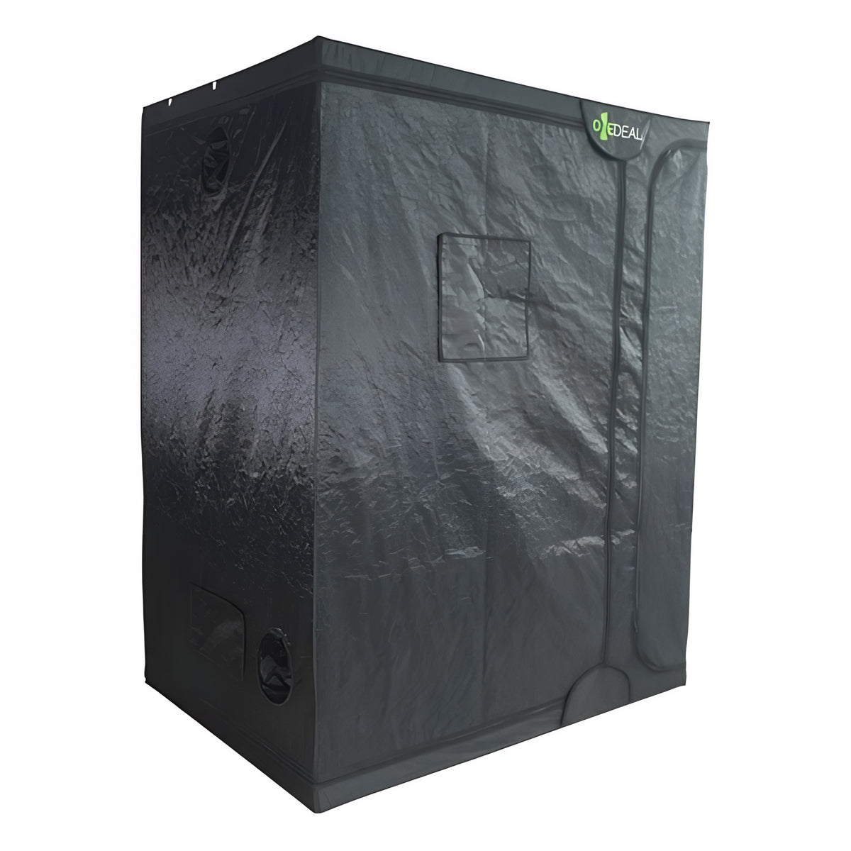 Black grow tent with observation window and vents, featuring "ONEDEAL" logo.