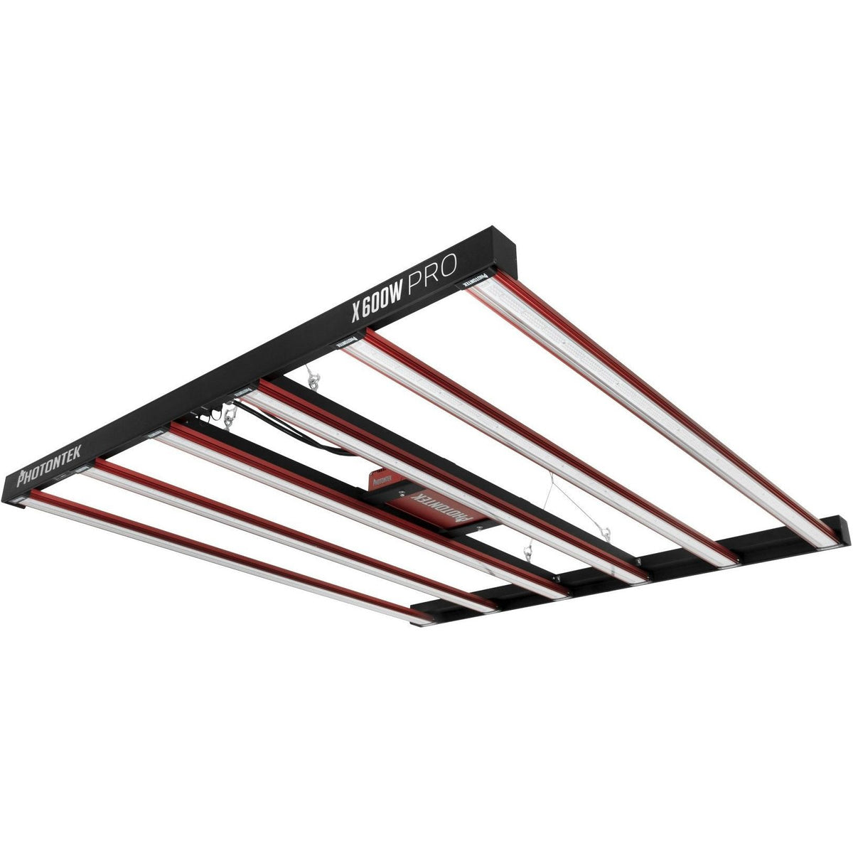 Photontek X 600W Pro full-spectrum LED grow light fixture with multiple white LED bars.