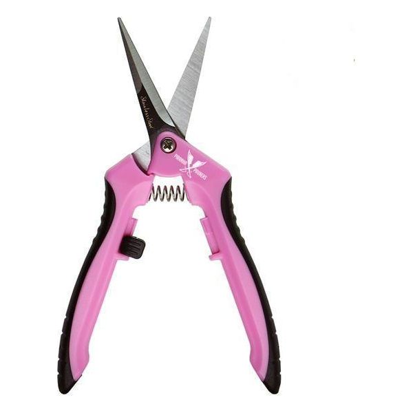 Piranha Pruner Trimming Scissors Pink Handle & Straight Stainless Steel Blade