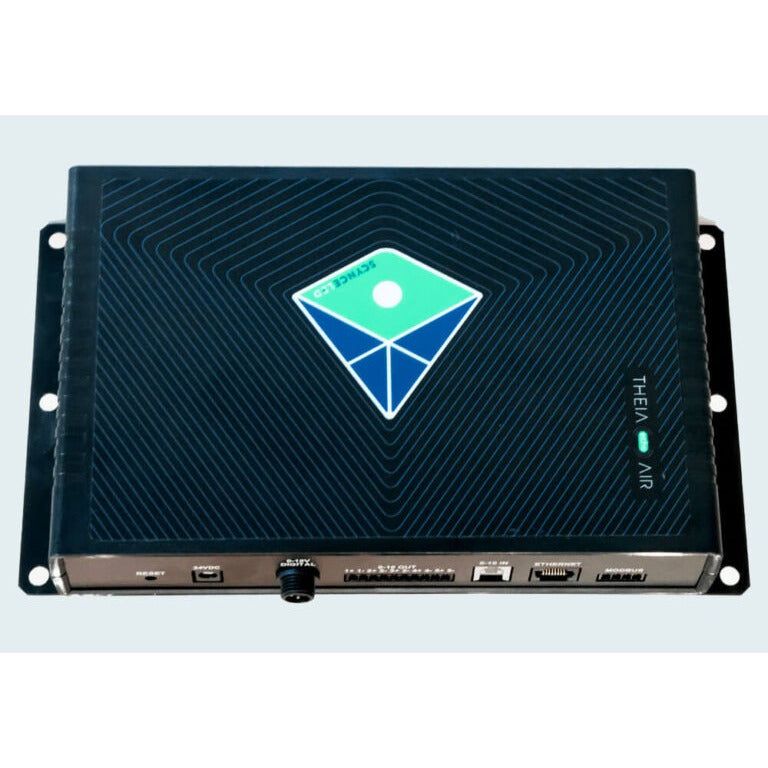Scynce LED Theia Echo Air LED controller, black enclosure with green and blue logo and ports.