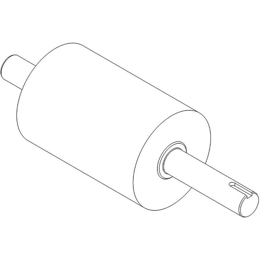 Bottom roller and shaft assembly for a Triminator Buckmaster, viewed in isometric.