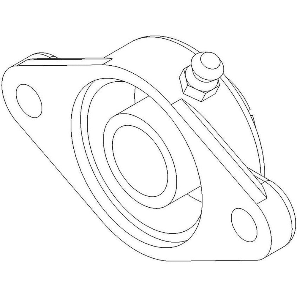 Line drawing of a pillow block bearing with mounting flange.
