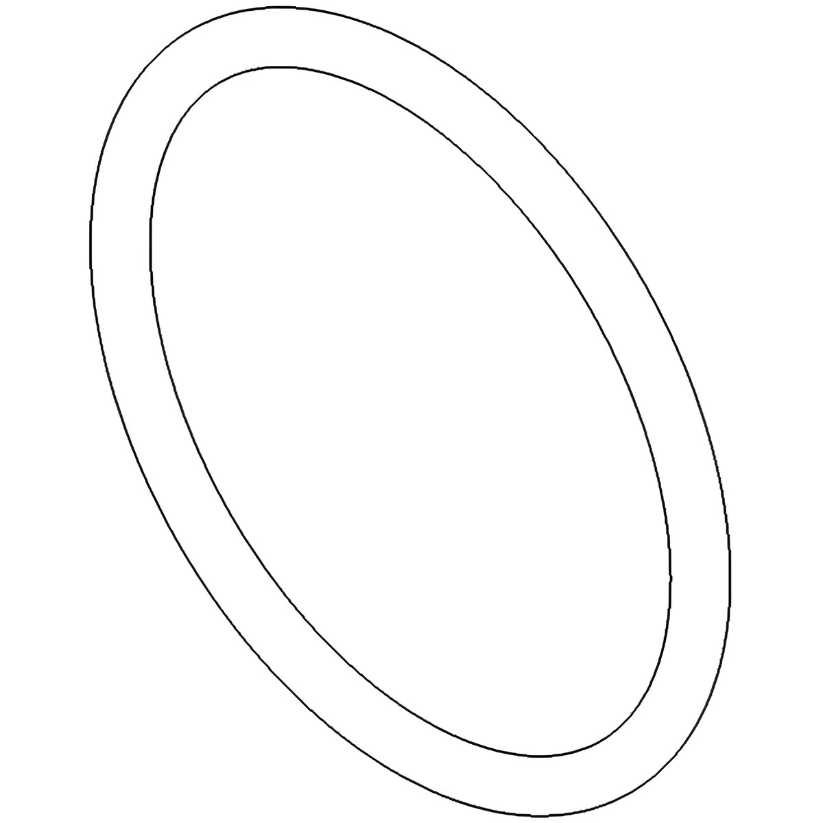 Thin oval gasket with two parallel black outlines on a white background.