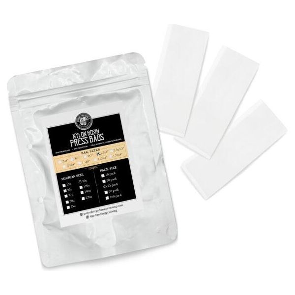 Trimleaf Gutenberg's Dank Pressing Co 1.5" x 4" Rosin Bags-25 Pack