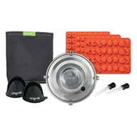 Ongrok decarboxylation kit with silicone molds, oven mitts, and droppers.