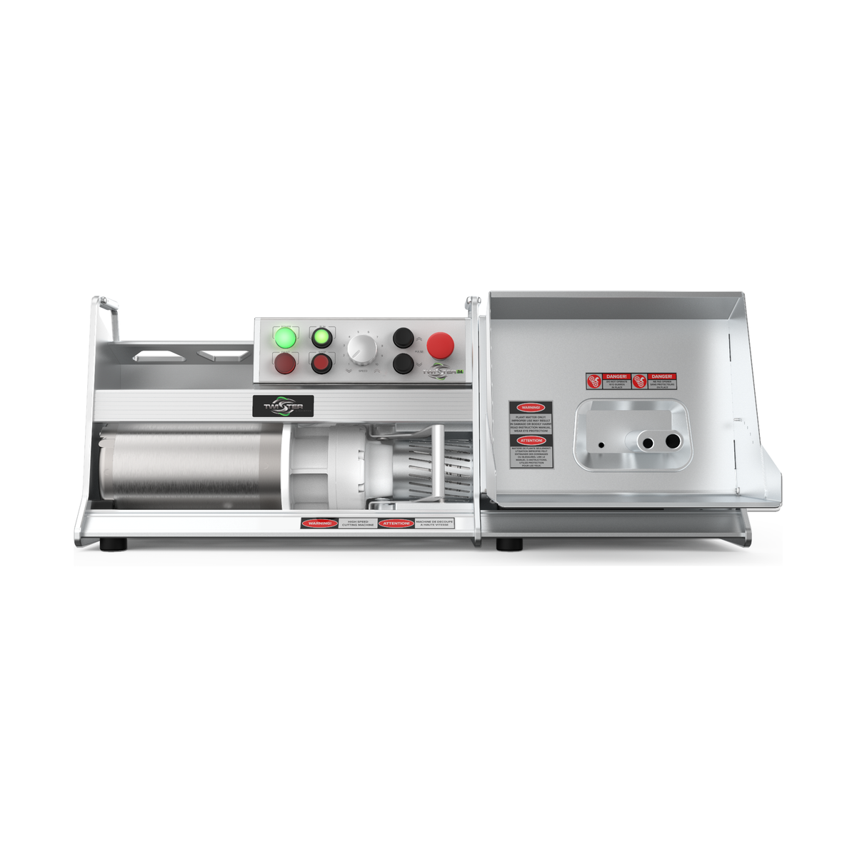 Twister B4 hemp budder machine with stainless steel construction and control panel.