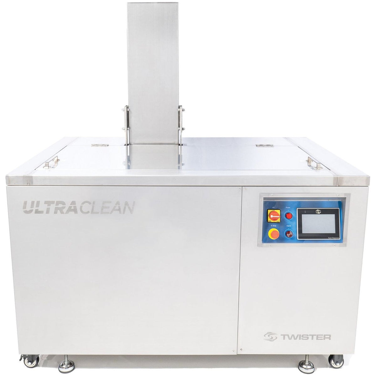 An Ultraclean Twister industrial cleaning machine with a touchscreen and emergency stop button.