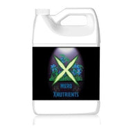X-Nutrients Micro Nutrient Bottle with green X logo and blue flowers.
